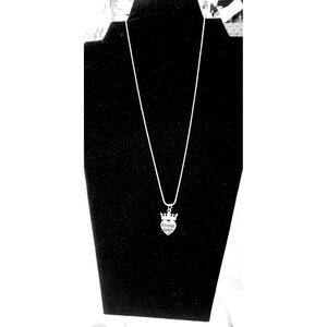 NEW CROCHET QUEEN pewter pendant on 30"  Sterling silver Snake chain